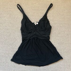 Black Y2K goth lace cami top